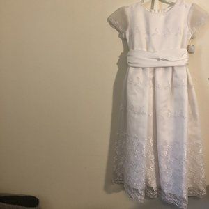 Girls White Size 7 Formal Dress